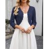 Zeagoo Women’s Bolero Shrug Crochet Cropped Cardigan Summer 3/4 Sleeve Lightweight Cardigans for Dress(Navy Blue)