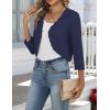 Zeagoo Women’s Bolero Shrug Crochet Cropped Cardigan Summer 3/4 Sleeve Lightweight Cardigans for Dress(Navy Blue)