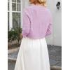 Zeagoo Women’s Bolero Shrug Crochet Cropped Cardigan Summer 3/4 Sleeve Lightweight Cardigans for Dress(Pink Purple)