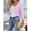 Zeagoo Women’s Bolero Shrug Crochet Cropped Cardigan Summer 3/4 Sleeve Lightweight Cardigans for Dress(Pink Purple)