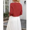 Zeagoo Women’s Bolero Shrug Crochet Cropped Cardigan Summer 3/4 Sleeve Lightweight Cardigans for Dress(Red)