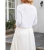Zeagoo Women’s Bolero Shrug Crochet Cropped Cardigan Summer 3/4 Sleeve Lightweight Cardigans for Dress(White)