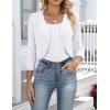 Zeagoo Women’s Bolero Shrug Crochet Cropped Cardigan Summer 3/4 Sleeve Lightweight Cardigans for Dress(White)