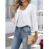 Zeagoo Women’s Bolero Shrug Crochet Cropped Cardigan Summer 3/4 Sleeve Lightweight Cardigans for Dress(White)