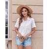 Zeagoo Womens Button Down Shirt Bust Pocket Short Sleeve Blouses Business Casual Work Tops Summer Outfits(A-white)