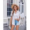 Zeagoo Womens Button Down Shirt Bust Pocket Short Sleeve Blouses Business Casual Work Tops Summer Outfits(A-white)
