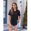 Zeagoo Womens Button Down Shirt Bust Pocket Short Sleeve Blouses Business Casual Work Tops Summer Outfits(Black)