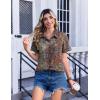 Zeagoo Womens Button Down Shirt Bust Pocket Short Sleeve Blouses Business Casual Work Tops Summer Outfits(Boho Multicolor 721)