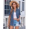 Zeagoo Womens Button Down Shirt Bust Pocket Short Sleeve Blouses Business Casual Work Tops Summer Outfits(Denim Blue)