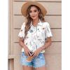 Zeagoo Womens Button Down Shirt Bust Pocket Short Sleeve Blouses Business Casual Work Tops Summer Outfits(Dh6)