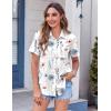 Zeagoo Womens Button Down Shirt Bust Pocket Short Sleeve Blouses Business Casual Work Tops Summer Outfits(Dh6)