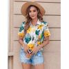 Zeagoo Womens Button Down Shirt Bust Pocket Short Sleeve Blouses Business Casual Work Tops Summer Outfits(Dh637)