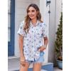 Zeagoo Womens Button Down Shirt Bust Pocket Short Sleeve Blouses Business Casual Work Tops Summer Outfits(Floral Blue 361)