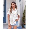 Zeagoo Womens Button Down Shirt Bust Pocket Short Sleeve Blouses Business Casual Work Tops Summer Outfits(Heart Colorful 25)