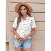 Zeagoo Womens Button Down Shirt Bust Pocket Short Sleeve Blouses Business Casual Work Tops Summer Outfits(Heart Colorful 25)