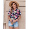 Zeagoo Womens Button Down Shirt Bust Pocket Short Sleeve Blouses Business Casual Work Tops Summer Outfits(Hf60)