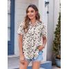Zeagoo Womens Button Down Shirt Bust Pocket Short Sleeve Blouses Business Casual Work Tops Summer Outfits(Leopard Apricot 443)