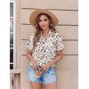 Zeagoo Womens Button Down Shirt Bust Pocket Short Sleeve Blouses Business Casual Work Tops Summer Outfits(Leopard Apricot 443)