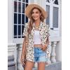 Zeagoo Womens Button Down Shirt Bust Pocket Short Sleeve Blouses Business Casual Work Tops Summer Outfits(Leopard Apricot 443)