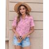 Zeagoo Womens Button Down Shirt Bust Pocket Short Sleeve Blouses Business Casual Work Tops Summer Outfits(Letters Love 81)