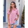 Zeagoo Womens Button Down Shirt Bust Pocket Short Sleeve Blouses Business Casual Work Tops Summer Outfits(Letters Love 81)