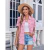 Zeagoo Womens Button Down Shirt Bust Pocket Short Sleeve Blouses Business Casual Work Tops Summer Outfits(Letters Love 81)