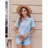 Zeagoo Womens Button Down Shirt Bust Pocket Short Sleeve Blouses Business Casual Work Tops Summer Outfits(Light Blue)