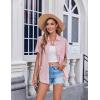 Zeagoo Womens Button Down Shirt Bust Pocket Short Sleeve Blouses Business Casual Work Tops Summer Outfits(Light Pink)
