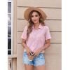 Zeagoo Womens Button Down Shirt Bust Pocket Short Sleeve Blouses Business Casual Work Tops Summer Outfits(Light Pink)