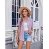 Zeagoo Womens Button Down Shirt Bust Pocket Short Sleeve Blouses Business Casual Work Tops Summer Outfits(Lilac)