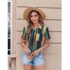 Zeagoo Womens Button Down Shirt Bust Pocket Short Sleeve Blouses Business Casual Work Tops Summer Outfits(Stripes Multicolor 289)