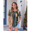 Zeagoo Womens Button Down Shirt Bust Pocket Short Sleeve Blouses Business Casual Work Tops Summer Outfits(Stripes Multicolor 289)