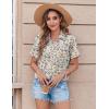 Zeagoo Womens Button Down Shirt Bust Pocket Short Sleeve Blouses Business Casual Work Tops Summer Outfits(Xh51)