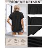 Zeagoo Womens Button Down Shirt Short Sleeve Blouse V Neck Dressy Casual Business Work Tops with Pocket S-XXL(Black)