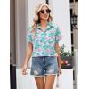 Zeagoo Womens Button Down Shirt Short Sleeve Blouse V Neck Dressy Casual Business Work Tops with Pocket S-XXL(Colorful Coral)