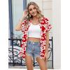 Zeagoo Womens Button Down Shirt Short Sleeve Blouse V Neck Dressy Casual Business Work Tops with Pocket S-XXL(Floral Red)