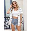 Zeagoo Womens Button Down Shirt Short Sleeve Blouse V Neck Dressy Casual Business Work Tops with Pocket S-XXL(Floral White)