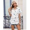 Zeagoo Womens Button Down Shirt Short Sleeve Blouse V Neck Dressy Casual Business Work Tops with Pocket S-XXL(Floral White)