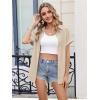 Zeagoo Womens Button Down Shirt Short Sleeve Blouse V Neck Dressy Casual Business Work Tops with Pocket S-XXL(Khaki)