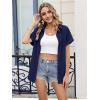 Zeagoo Womens Button Down Shirt Short Sleeve Blouse V Neck Dressy Casual Business Work Tops with Pocket S-XXL(Navy Blue)