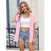 Zeagoo Womens Button Down Shirt Short Sleeve Blouse V Neck Dressy Casual Business Work Tops with Pocket S-XXL(Pink)