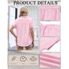 Zeagoo Womens Button Down Shirt Short Sleeve Blouse V Neck Dressy Casual Business Work Tops with Pocket S-XXL(Pink)