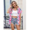 Zeagoo Womens Button Down Shirt Short Sleeve Blouse V Neck Dressy Casual Business Work Tops with Pocket S-XXL(Pink Floral)