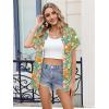 Zeagoo Womens Button Down Shirt Short Sleeve Blouse V Neck Dressy Casual Business Work Tops with Pocket S-XXL(Vibrant Tropical Plants)