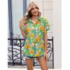 Zeagoo Womens Button Down Shirt Short Sleeve Blouse V Neck Dressy Casual Business Work Tops with Pocket S-XXL(Vibrant Tropical Plants)