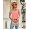 Zeagoo Womens Camisole Tank Tops Summer Adjustable Spaghetti Strap Loose Fit Flowy Shirts Sleeveless Trendy Clothes(Coral)