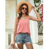 Zeagoo Womens Camisole Tank Tops Summer Adjustable Spaghetti Strap Loose Fit Flowy Shirts Sleeveless Trendy Clothes(Coral)