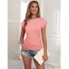 Zeagoo Women’s Cap Short Sleeve T-Shirts Ruched Crew Neck Trendy Fashion Tunic Blouse(2-tangerine)