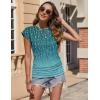 Zeagoo Women’s Cap Short Sleeve T-Shirts Ruched Crew Neck Trendy Fashion Tunic Blouse(3pcs Y-flower Blue  Dark Red  Black)