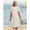 Zeagoo Women’s Casual Dresses with Pockets Summer Floral V-Neck A-Line Tshirt Dress Short Sleeve Mini Dress Beach Sundress(A01-white Floral)